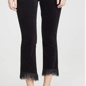 J Brand Velvet Jeans with Lace Hem Black Women's Size 26